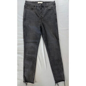 Madewell 10" High Rise Skinny Open Button Fly Raw Cuff Roller Jeans. 28, GUC!!